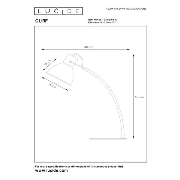 CURF Desklamp E27/60W Plywood-Metal Black