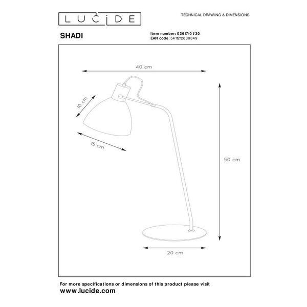 SHADI Desk Lamp E14 H50cm Black