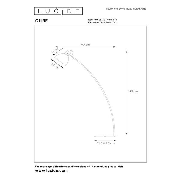 CURF Floorklamp E27/60W Plywood-Metal Black
