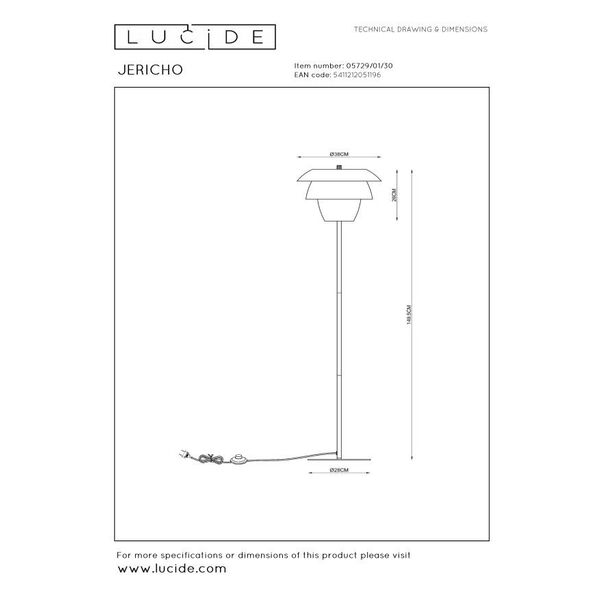 JERICHO Floorlamp E27/40W Black