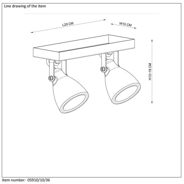 CONCRI-LED Spot 2xGU10/5Wincl 320LM 3000K Grey