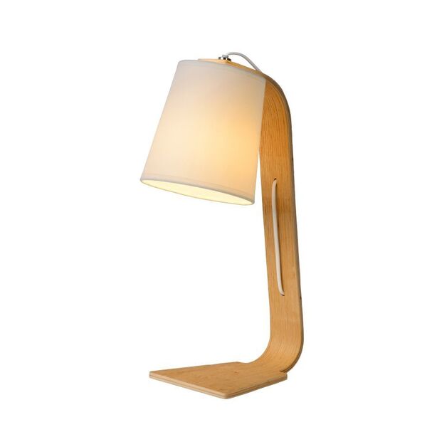 NORDIC Table Lamp E14 15.5/19/48cm Wood/Shade Whit