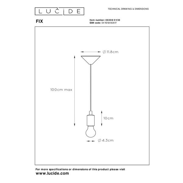 FIX Pendant E27 Black