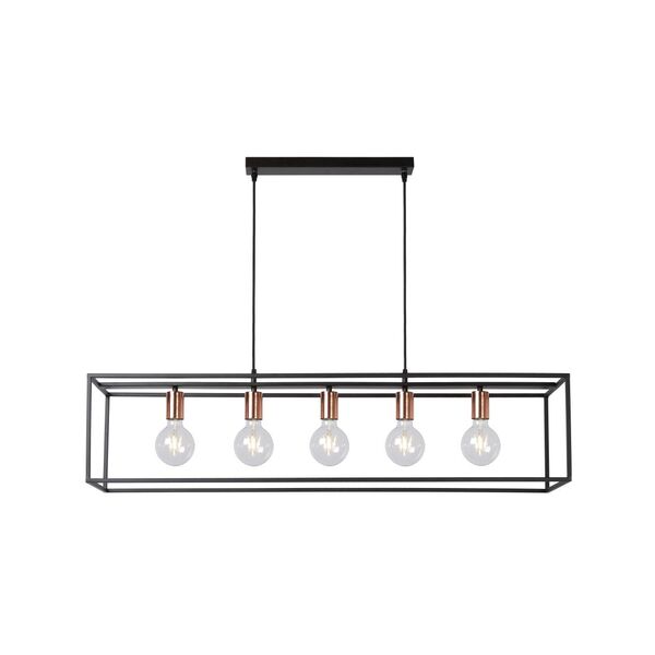ARTHUR Pendant 5xE27 25/25/110cm Black