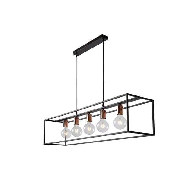ARTHUR Pendant 5xE27 25/25/110cm Black