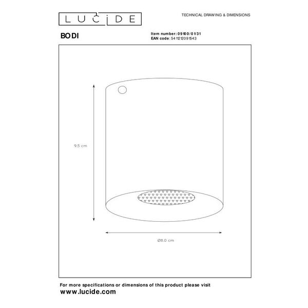 BODI Ceiling Light Round GU10 excl D8 H9.5cm White