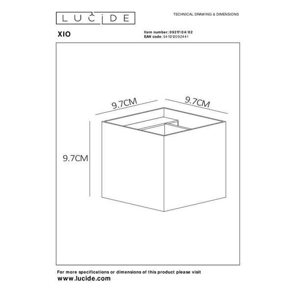 XIO Wall Light Square G9/3.5W 350LM 2700K Satin Br