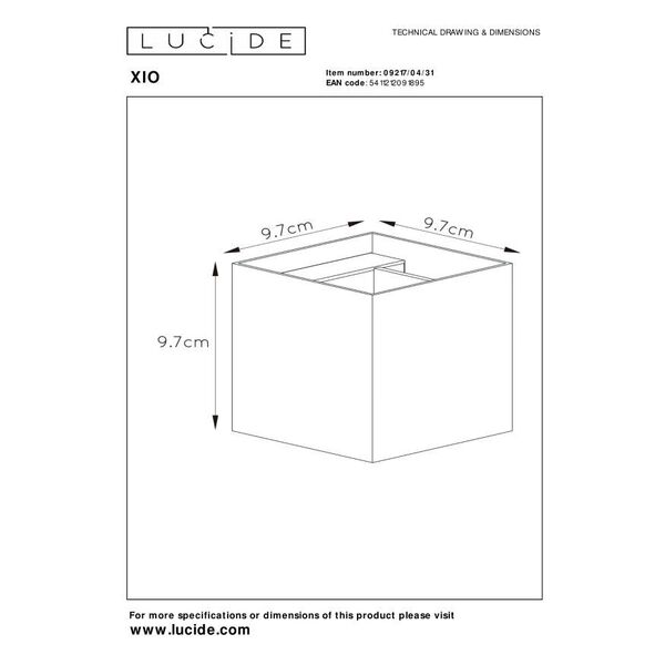 XIO Wall Light Square G9/4W 380LM 2700K White