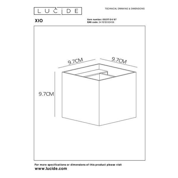 XIO Wall Light Square G9/3.5W 350LM 2700K Coffee