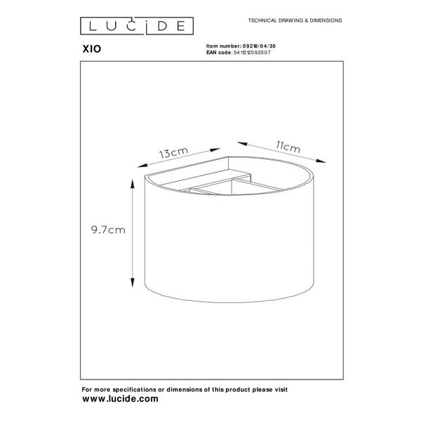 XIO Wall Light Round G9/4W 380LM 2700K Black