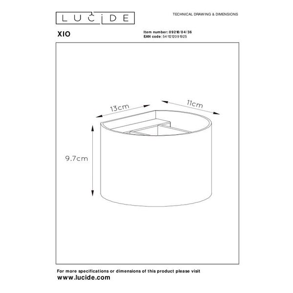XIO Wall Light Round G9/4W 380LM 2700K Grey