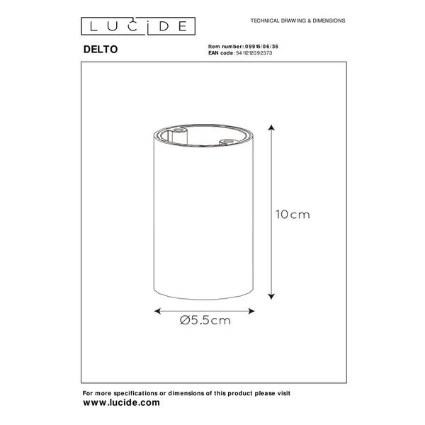 DELTO LED Round GU10/5W Ø5.5cm DTW H10cm Grey