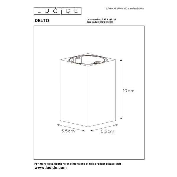 DELTO LED Square GU10/5W DTW White