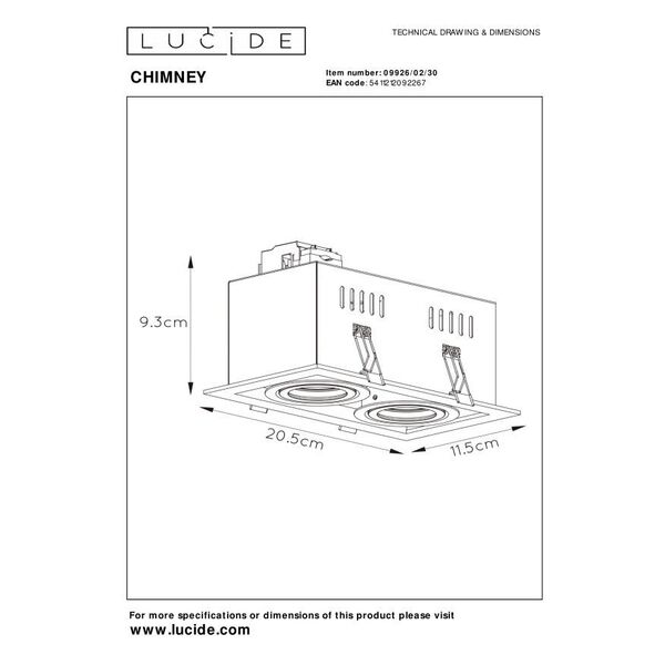 CHIMNEY Recessed spotlight  2x GU10/50W  Black