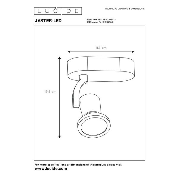 JASTER LED Spot GU10/5W incl 350LM White