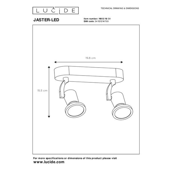 JASTER LED Spot 2xGU10/5W incl 350LM White