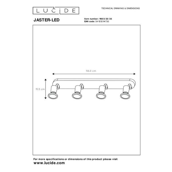 JASTER LED Spot 4xGU10/5W incl 350LM Black