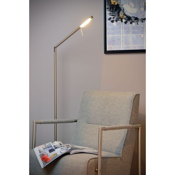 BERGAMO-LED Floor Lamp 6W 3000K 600LM Satin Chr
