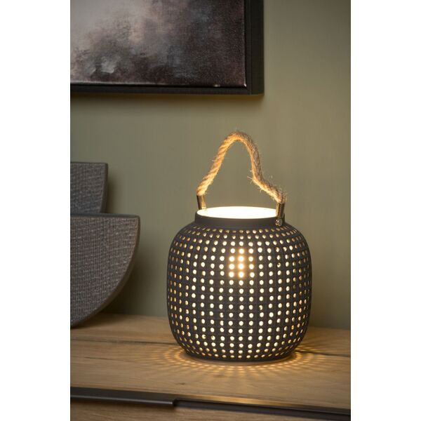 SAFIYA Table lamp E14 25W H16.4cm Dark Grey
