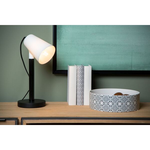 BRYTON Lampe de table E14/25W Black Porcelaine/woo