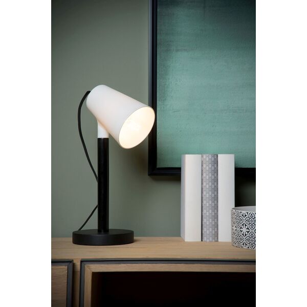 BRYTON Lampe de table E14/25W Black Porcelaine/woo