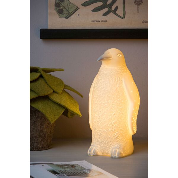 PINGUIN Table Lamp E14 H25.7cm White Porcelain