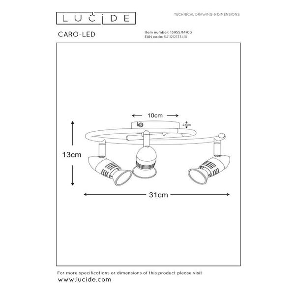CARO-LED Spot Bow 3xGU10/5W Ant. Brass