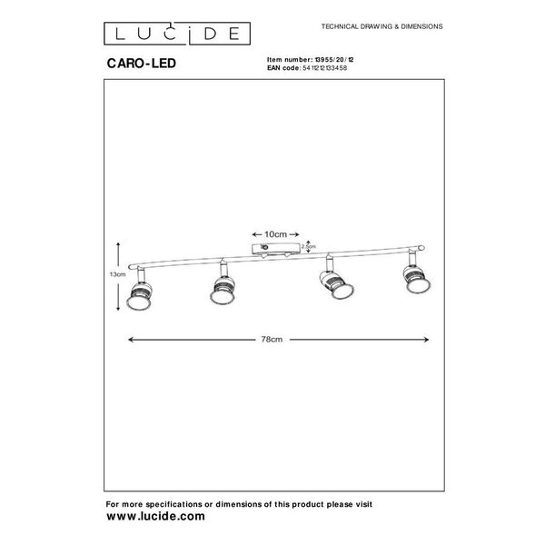 CARO-LED Spot Bow 4xGU10/5W Satin Nickel