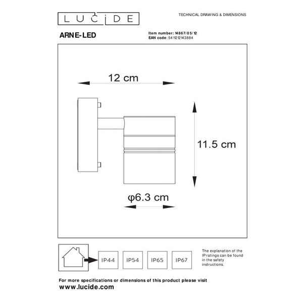 ARNE-LED Outdoor Wall lamp 1xGU10/5W Satin Chrome