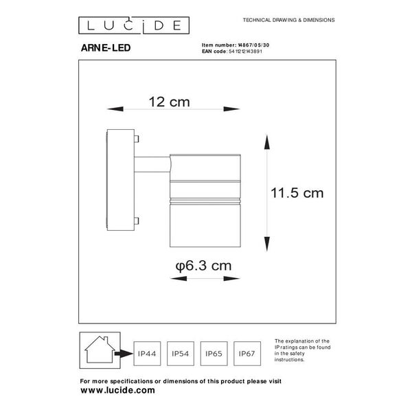 ARNE-LED Outdoor Wall lamp 1xGU10/5W Black