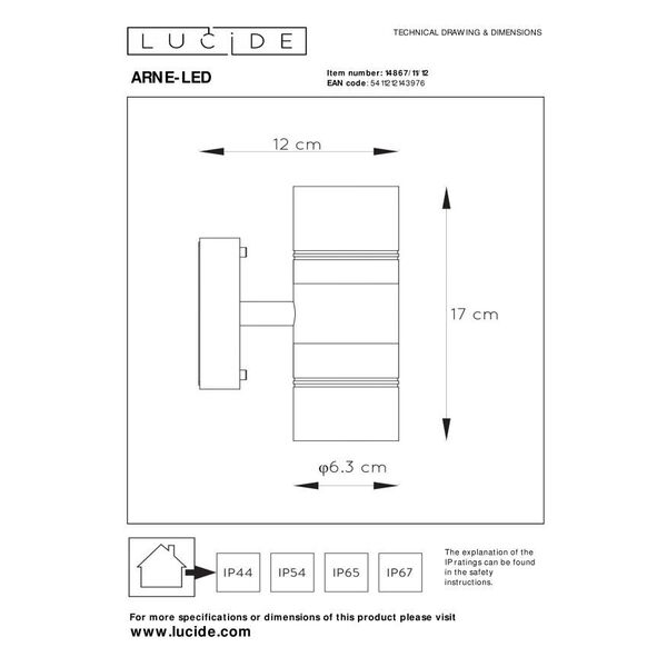 ARNE-LED Outdoor Wall lamp 2xGU10/5W 350LM 2700K