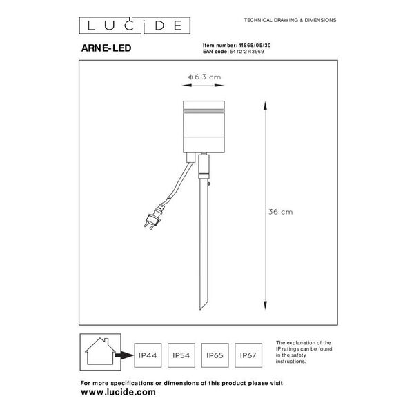 ARNE-LED Outdoor lamp spike 1x GU10/5W 350LM 2700K