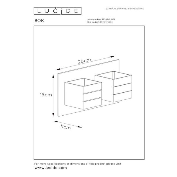 BOK 69B Wall light 2xG9/40W excl. White