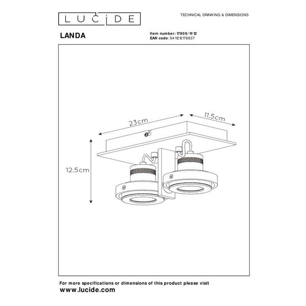 LANDA II SpotLED 2x5W Gu10 DTW Alumin