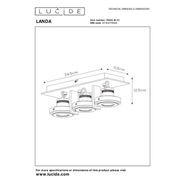 LANDA II SpotLED 3x5W Gu10 DTW White