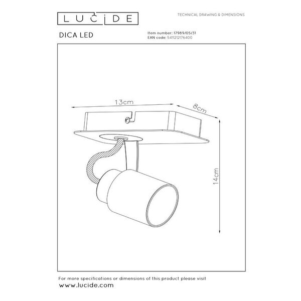 DICA LED Spot 1xGU10/5W White