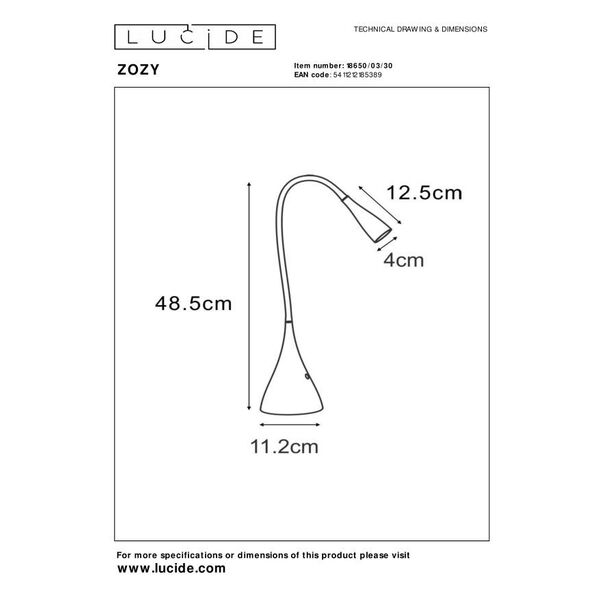 ZOZY Desk Lamp LED 3W 3000K 300LM Black