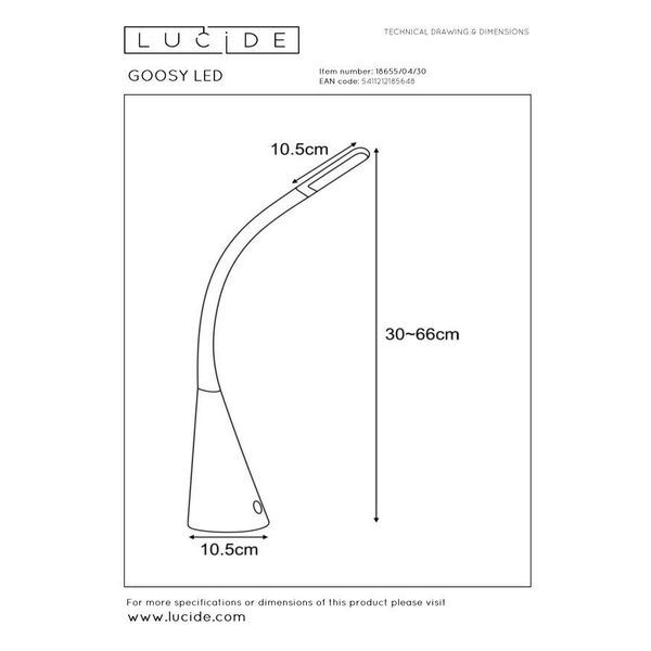 GOOSY LED Desk Lamp 4W 3000K 430LM Black