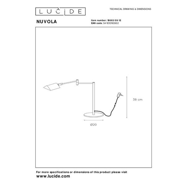 NUVOLA Desk lamp Led 9W Satin Chrome