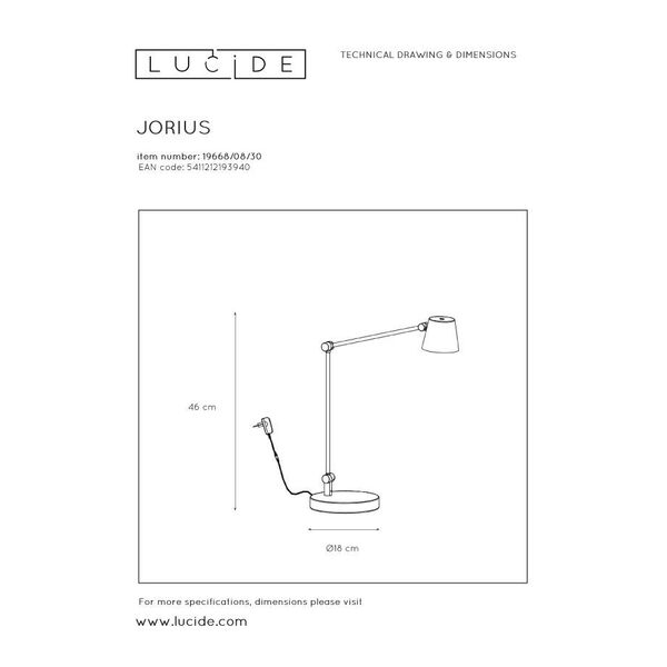 JORIUS Desk lamp  Led 8W Black