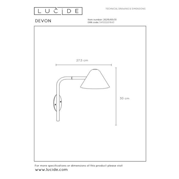 DEVON Wall light  LED 3W 3000K White