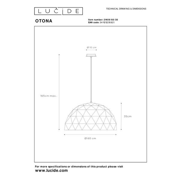 OTONA Pendant 3x E27/60W Ø60cm Black