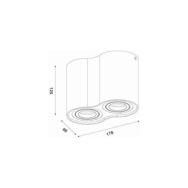 TUBE Spot 2xGU10 excl Round Alu