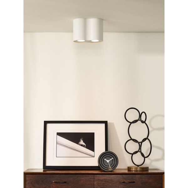TUBE Spot 2xGU10 excl Round  White