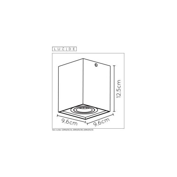 TUBE Spot GU10 built upSquare 9.6/9.6/12.5cm Alu
