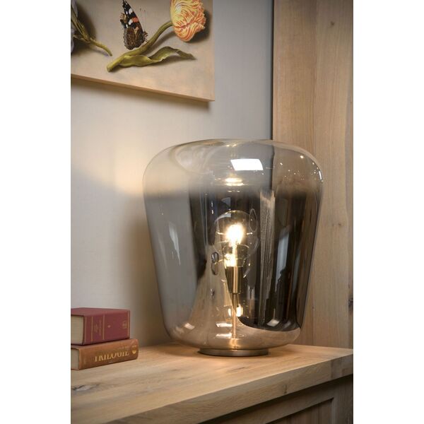 GLORIO Tabel lamp E 27 Ø45cm H53cm  Chrome + Smoke