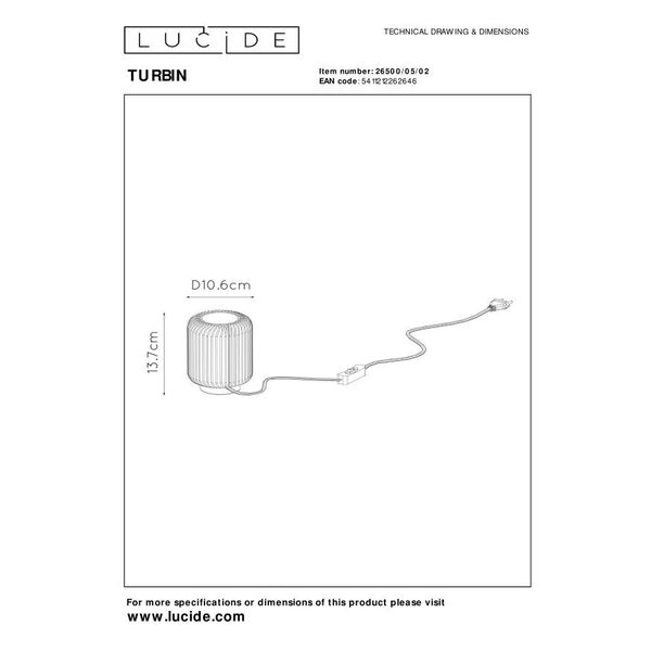 TURBIN Table lamp LED 5W H13.7 Ø10.6 Satin Brass