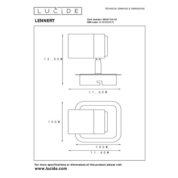 LENNERT Spot GU10/5W incl Black