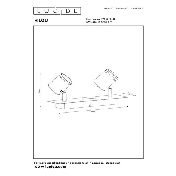 RILOU Spot LED 2x5W White