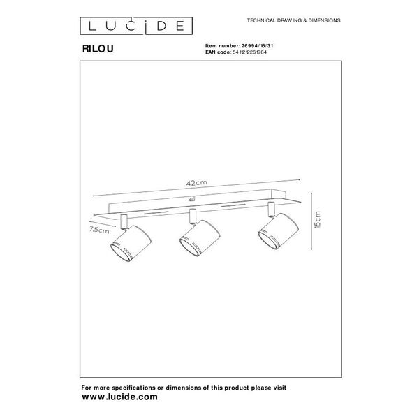 RILOU Spot LED 3x5W White